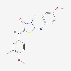 molecular formula C20H20N2O3S B298434 5-(4-Methoxy-3-methylbenzylidene)-2-[(4-methoxyphenyl)imino]-3-methyl-1,3-thiazolidin-4-one 