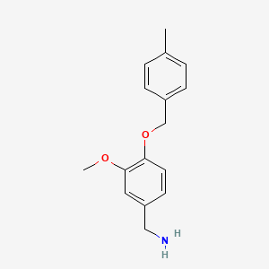 molecular formula C16H19NO2 B2984348 (3-甲氧基-4-((4-甲基苄基)氧基)苯基)甲胺 CAS No. 900704-46-3
