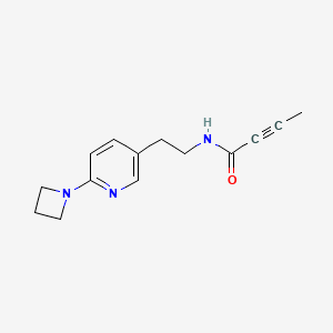 molecular formula C14H17N3O B2984351 N-[2-[6-(Azetidin-1-yl)pyridin-3-yl]ethyl]but-2-ynamide CAS No. 2411292-72-1