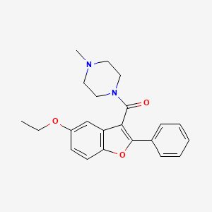 molecular formula C22H24N2O3 B2984357 1-[(5-乙氧基-2-苯基-1-苯并呋喃-3-基)羰基]-4-甲基哌嗪 CAS No. 301682-72-4