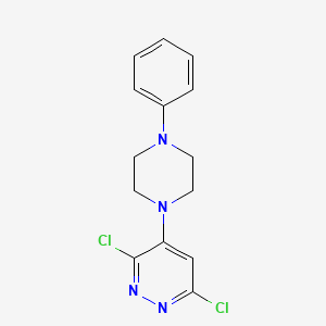 molecular formula C14H14Cl2N4 B2984377 3,6-Dichloro-4-(4-phenylpiperazin-1-yl)pyridazine CAS No. 334500-47-9