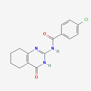 4-chloro-N-(4-oxo-3,4,5,6,7,8-hexahydro-2-quinazolinyl)benzenecarboxamide