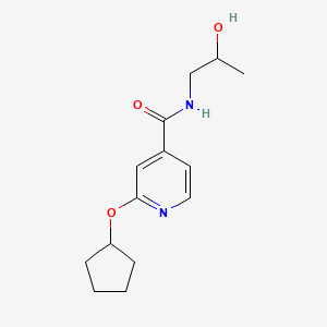 molecular formula C14H20N2O3 B2984385 2-(环戊氧基)-N-(2-羟丙基)异烟酰胺 CAS No. 2034366-17-9