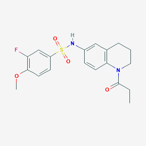 3-fluoro-4-methoxy-N-(1-propionyl-1,2,3,4-tetrahydroquinolin-6-yl)benzenesulfonamide
