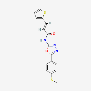 (E)-N-(5-(4-(methylthio)phenyl)-1,3,4-oxadiazol-2-yl)-3-(thiophen-2-yl)acrylamide