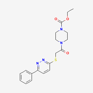 molecular formula C19H22N4O3S B2984413 4-[2-(6-苯基吡哒嗪-3-基)硫代乙酰基]哌嗪-1-羧酸乙酯 CAS No. 893990-17-5