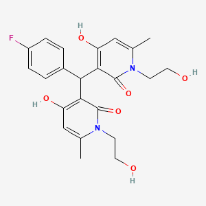 3,3'-((4-fluorophenyl)methylene)bis(4-hydroxy-1-(2-hydroxyethyl)-6-methylpyridin-2(1H)-one)