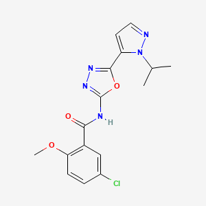 5-chloro-N-(5-(1-isopropyl-1H-pyrazol-5-yl)-1,3,4-oxadiazol-2-yl)-2-methoxybenzamide
