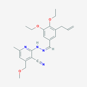 molecular formula C23H28N4O3 B298443 2-[2-(3-Allyl-4,5-diethoxybenzylidene)hydrazino]-4-(methoxymethyl)-6-methylnicotinonitrile 