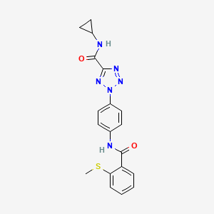molecular formula C19H18N6O2S B2984434 N-cyclopropyl-2-(4-(2-(methylthio)benzamido)phenyl)-2H-tetrazole-5-carboxamide CAS No. 1396865-42-1