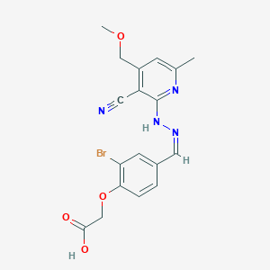 molecular formula C18H17BrN4O4 B298445 (2-Bromo-4-{2-[3-cyano-4-(methoxymethyl)-6-methyl-2-pyridinyl]carbohydrazonoyl}phenoxy)acetic acid 
