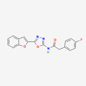 N-(5-(benzofuran-2-yl)-1,3,4-oxadiazol-2-yl)-2-(4-fluorophenyl)acetamide