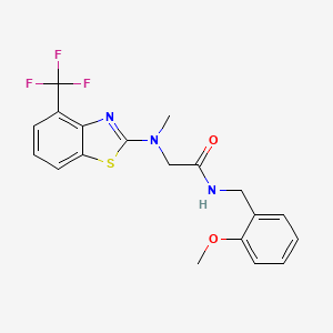 molecular formula C19H18F3N3O2S B2984474 N-(2-甲氧基苄基)-2-(甲基(4-(三氟甲基)苯并[d]噻唑-2-基)氨基)乙酰胺 CAS No. 1396680-22-0