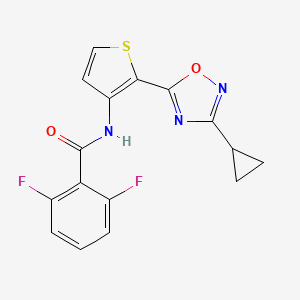 molecular formula C16H11F2N3O2S B2984475 N-(2-(3-cyclopropyl-1,2,4-oxadiazol-5-yl)thiophen-3-yl)-2,6-difluorobenzamide CAS No. 1795297-51-6