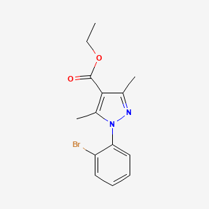 molecular formula C14H15BrN2O2 B2984477 1-(2-溴苯基)-3,5-二甲基-1H-吡唑-4-甲酸乙酯 CAS No. 957044-07-4