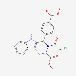 molecular formula C23H21ClN2O5 B2984488 Methyl 2-(2-chloroacetyl)-1-(4-methoxycarbonylphenyl)-1,3,4,9-tetrahydropyrido[3,4-b]indole-3-carboxylate CAS No. 1096688-93-5