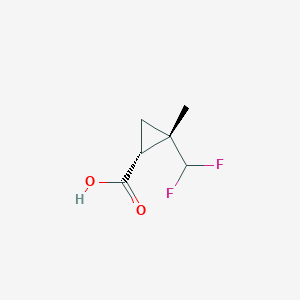 molecular formula C6H8F2O2 B2984490 (1R,2S)-2-(Difluoromethyl)-2-methylcyclopropane-1-carboxylic acid CAS No. 2411178-78-2