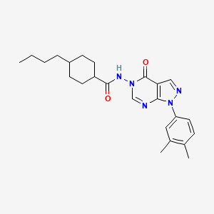 4-butyl-N-(1-(3,4-dimethylphenyl)-4-oxo-1H-pyrazolo[3,4-d]pyrimidin-5(4H)-yl)cyclohexanecarboxamide