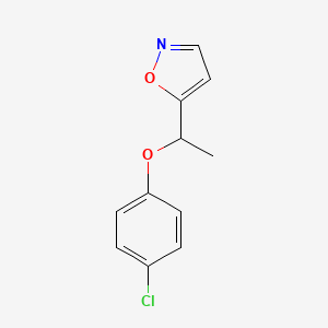 molecular formula C11H10ClNO2 B2984511 5-[1-(4-氯苯氧基)乙基]-1,2-恶唑 CAS No. 338976-10-6
