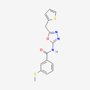 3-(methylthio)-N-(5-(thiophen-2-ylmethyl)-1,3,4-oxadiazol-2-yl)benzamide