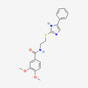 3,4-dimethoxy-N-(2-((5-phenyl-1H-imidazol-2-yl)thio)ethyl)benzamide