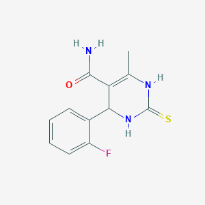 molecular formula C12H12FN3OS B298454 4-(2-Fluorophenyl)-6-methyl-2-thioxo-1,2,3,4-tetrahydropyrimidine-5-carboxamide 