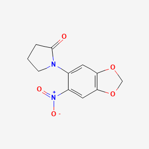 molecular formula C11H10N2O5 B2984547 1-(6-硝基-1,3-苯并二氧杂环-5-基)吡咯烷-2-酮 CAS No. 936075-72-8
