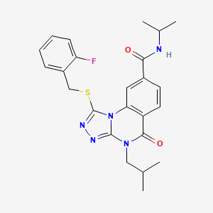 1-((2-fluorobenzyl)thio)-4-isobutyl-N-isopropyl-5-oxo-4,5-dihydro-[1,2,4]triazolo[4,3-a]quinazoline-8-carboxamide
