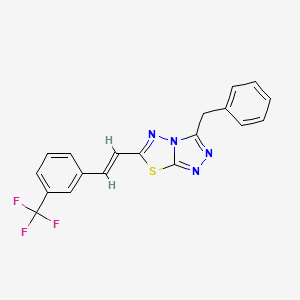 molecular formula C19H13F3N4S B2984560 (E)-3-benzyl-6-(3-(trifluoromethyl)styryl)-[1,2,4]triazolo[3,4-b][1,3,4]thiadiazole CAS No. 879918-23-7