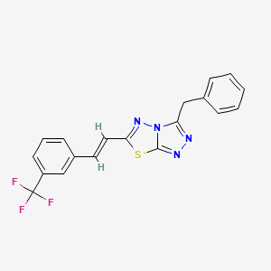 (E)-3-benzyl-6-(3-(trifluoromethyl)styryl)-[1,2,4]triazolo[3,4-b][1,3,4]thiadiazole