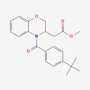 molecular formula C22H25NO4 B2984564 methyl 2-{4-[4-(tert-butyl)benzoyl]-3,4-dihydro-2H-1,4-benzoxazin-3-yl}acetate CAS No. 861209-29-2