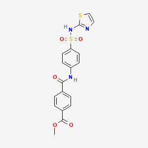 molecular formula C18H15N3O5S2 B2984569 methyl 4-((4-(N-(thiazol-2-yl)sulfamoyl)phenyl)carbamoyl)benzoate CAS No. 442152-02-5