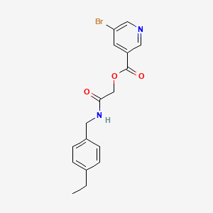 molecular formula C17H17BrN2O3 B2984573 2-[(4-乙基苄基)氨基]-2-氧代乙基 5-溴吡啶-3-羧酸酯 CAS No. 1291843-36-1