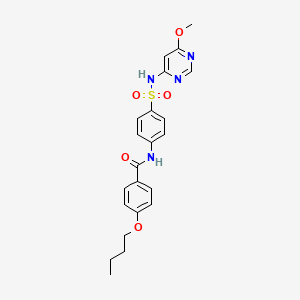 4-butoxy-N-(4-(N-(6-methoxypyrimidin-4-yl)sulfamoyl)phenyl)benzamide