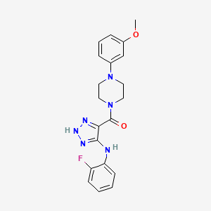 (5-((2-fluorophenyl)amino)-1H-1,2,3-triazol-4-yl)(4-(3-methoxyphenyl)piperazin-1-yl)methanone