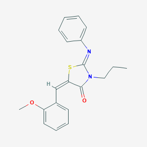 molecular formula C20H20N2O2S B298460 5-(2-Methoxybenzylidene)-2-(phenylimino)-3-propyl-1,3-thiazolidin-4-one 