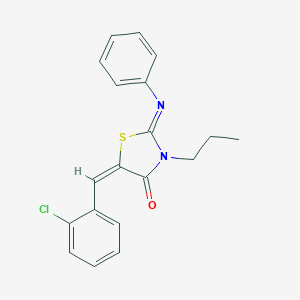 molecular formula C19H17ClN2OS B298462 5-(2-Chlorobenzylidene)-2-(phenylimino)-3-propyl-1,3-thiazolidin-4-one 