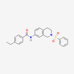 molecular formula C24H24N2O3S B2984621 4-乙基-N-(2-(苯磺酰基)-1,2,3,4-四氢异喹啉-7-基)苯甲酰胺 CAS No. 954638-58-5