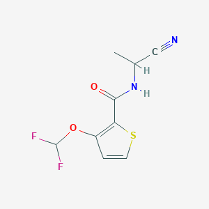 molecular formula C9H8F2N2O2S B2984622 N-(1-氰基乙基)-3-(二氟甲氧基)噻吩-2-羧酰胺 CAS No. 1385371-56-1
