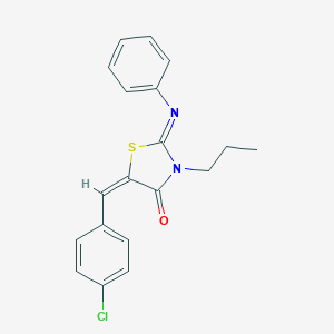 molecular formula C19H17ClN2OS B298463 5-(4-Chlorobenzylidene)-2-(phenylimino)-3-propyl-1,3-thiazolidin-4-one 