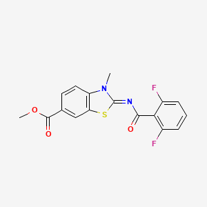 molecular formula C17H12F2N2O3S B2984632 (Z)-methyl 2-((2,6-difluorobenzoyl)imino)-3-methyl-2,3-dihydrobenzo[d]thiazole-6-carboxylate CAS No. 1006016-49-4
