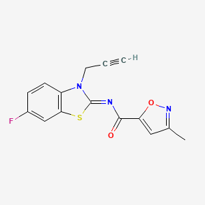 molecular formula C15H10FN3O2S B2984633 (E)-N-(6-氟-3-(丙-2-炔-1-基)苯并[d]噻唑-2(3H)-亚甲基)-3-甲基异恶唑-5-甲酰胺 CAS No. 946334-54-9