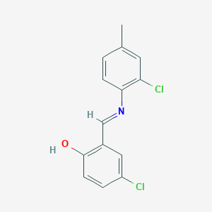 molecular formula C14H11Cl2NO B2984637 4-氯-2-{(E)-[(2-氯-4-甲基苯基)亚氨基]甲基}苯酚 CAS No. 1232823-26-5