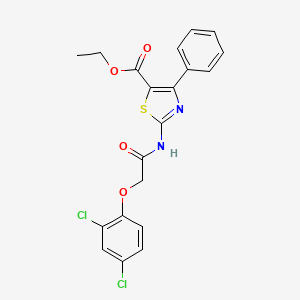 molecular formula C20H16Cl2N2O4S B2984638 2-(2-(2,4-二氯苯氧基)乙酰氨基)-4-苯基噻唑-5-甲酸乙酯 CAS No. 391867-92-8