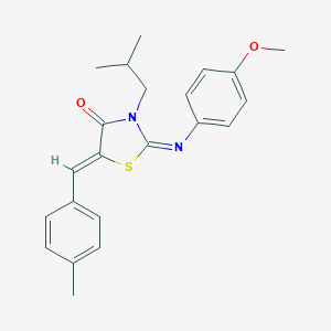 molecular formula C22H24N2O2S B298465 3-Isobutyl-2-[(4-methoxyphenyl)imino]-5-(4-methylbenzylidene)-1,3-thiazolidin-4-one 