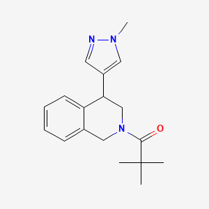 2,2-dimethyl-1-(4-(1-methyl-1H-pyrazol-4-yl)-3,4-dihydroisoquinolin-2(1H)-yl)propan-1-one