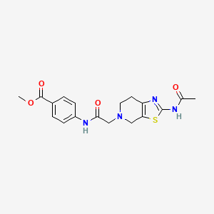 molecular formula C18H20N4O4S B2984667 4-(2-(2-乙酰氨基-6,7-二氢噻唑并[5,4-c]吡啶-5(4H)-基)乙酰氨基)苯甲酸甲酯 CAS No. 1351645-91-4