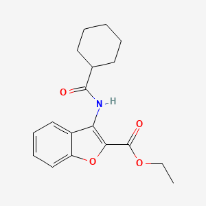 molecular formula C18H21NO4 B2984673 Ethyl 3-(cyclohexanecarboxamido)benzofuran-2-carboxylate CAS No. 477500-63-3