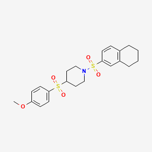 molecular formula C22H27NO5S2 B2984695 4-((4-甲氧基苯基)磺酰基)-1-((5,6,7,8-四氢萘-2-基)磺酰基)哌啶 CAS No. 1448054-36-1