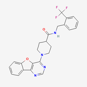 molecular formula C24H21F3N4O2 B2984696 1-([1]苯并呋并[3,2-d]嘧啶-4-基)-N-[2-(三氟甲基)苄基]哌啶-4-甲酰胺 CAS No. 1115895-75-4